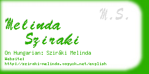 melinda sziraki business card